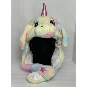 HaT Moving Ear Floppy Unicorn Plush Trapper Hat Multicolor Pastel One Size